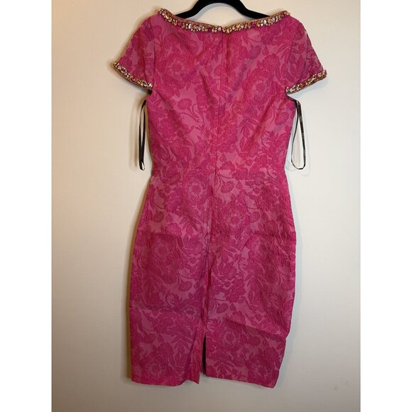 NWT Theia Thelma Keyhole Cocktail Dress Pink Sz 2 $645 [jb] - Picture 11 of 13